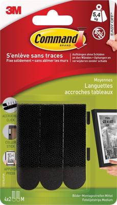 Bevestigingsstrip Command middelgroot klik vast 5,4kg zwart Bevestigingsstrip Command middelgroot klik vast 5,4kg zwart