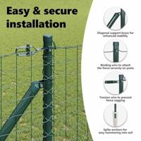 VidaXL Afrasteringspaal 13 pcs groen staal - thumbnail