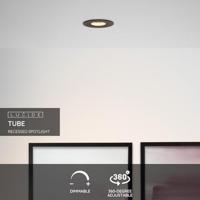 Lucide TUBE - Inbouwspot - Ø 9,2 cm - 1xGU10 - Zwart - thumbnail