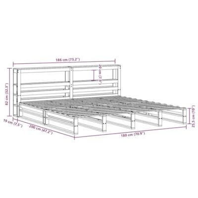 Bedframe zonder matras massief grenenhout 180x200 cm