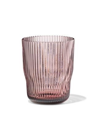 HEMA Waterglas 270ml Bergen glas streep reliëf bordeauxrood (bordeauxrood)
