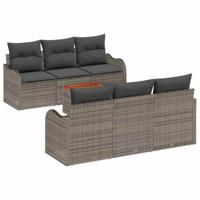 Tuinbankenset met opslag 7 pcs Grijs poly rattan - thumbnail