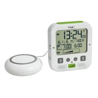 TFA Dostmann 60.2538.02 Wekker Zendergestuurd Wit, Groen Alarmtijden 2 Trilalarm, Extra luid wekgeluid, Groot display - thumbnail