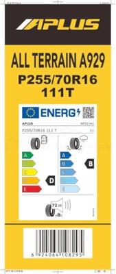 Aplus A929 a/t owl 255/70 R16 111T AP2557016TTA929AT