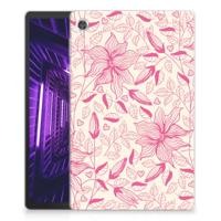 Lenovo Tab M10 Plus | Siliconen hoesje | Pink Flowers - thumbnail