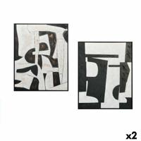 Canvas Gift Decor Lovers Wit Zwart 70 x 3,5 x 90 cm (2 Stuks) - thumbnail