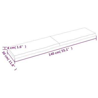 VidaXL Wastafelblad 140x30x(2-4) cm behandeld massief hout donkerbruin