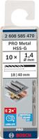 Bosch Accessoires Metaalboren HSS-G, Standard 1,4 x 18 x 40 mm 10st - 2608585470 - thumbnail