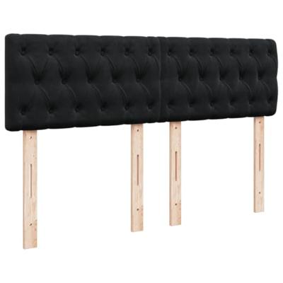 Boxspring met matras fluweel zwart 140x200 cm
