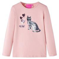 VidaXL Kindershirt met lange mouwen 116 lichtroze - thumbnail