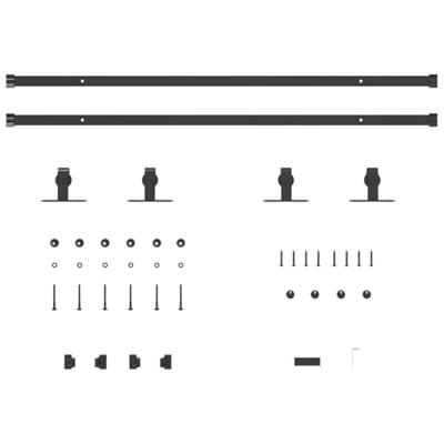 VidaXL Ophangset voor schuifdeur 200 cm koolstofstaal