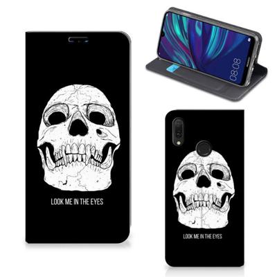 Mobiel BookCase Huawei Y7 hoesje Y7 Pro (2019) Skull Eyes Mobiel BookCase Huawei Y7 hoesje Y7 Pro (2019) Skull Eyes