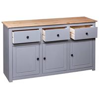 Dressoir Panama Range 135x40x80 cm massief grenenhout grijs - thumbnail