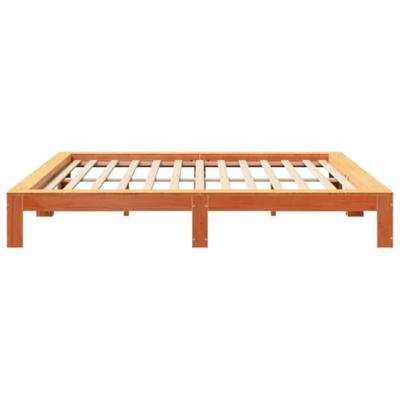 Bedframe zonder matras massief grenenhout wasbruin 200x200 cm
