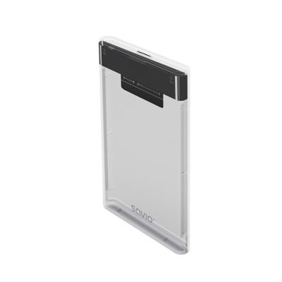 Savio 2,5" externe HDD/SSD-behuizing, USB 3.0, transparant, AK-66 - thumbnail