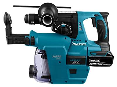 Makita DHR243RTJW Accu combihamer SDS-Plus 2,0J + snelwisselboorkop + stofafzuiging 18V 5.0Ah in Mbox - thumbnail