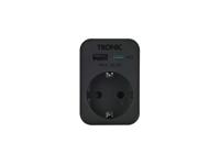 TRONIC Stopcontact adapter met USB-aansluitingen (Zwart) - thumbnail