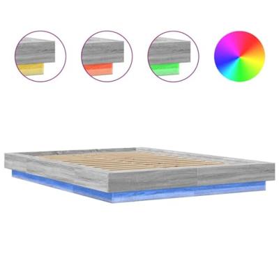 Bedframe met LED-verlichting grijs sonoma eiken 120x200 cm