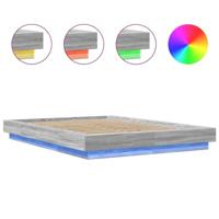 Bedframe met LED-verlichting grijs sonoma eiken 120x200 cm - thumbnail