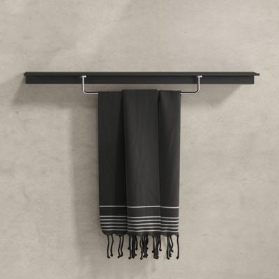 Planchet met Handdoekrek Geesa Leev 80 cm Zwart Chroom Geesa Planchet met Handdoekrek Geesa Leev 80 cm Zwart Chroom Geesa