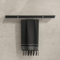Planchet met Handdoekrek Geesa Leev 80 cm Zwart Chroom Geesa - thumbnail