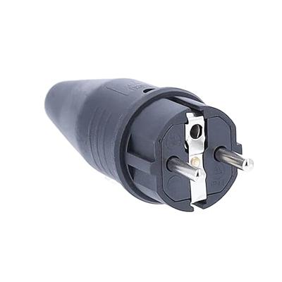 AS Schwabe 60412 Stekker met randaarde Massief rubber 230 V Zwart IP44