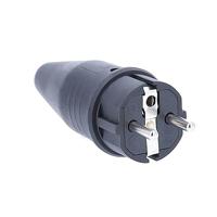 AS Schwabe 60412 Stekker met randaarde Massief rubber 230 V Zwart IP44 - thumbnail