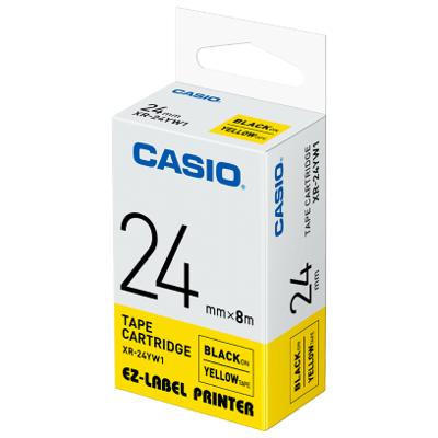 Casio XR-24YW1 Labeltape Kunststof Tapekleur: Geel Tekstkleur: Zwart 24 mm 8 m