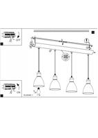 Eglo Landelijke hanglampPriddy 4-lichts zwart - 49466 - thumbnail