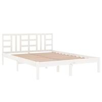 Bedframe massief hout wit 150x200 cm - thumbnail