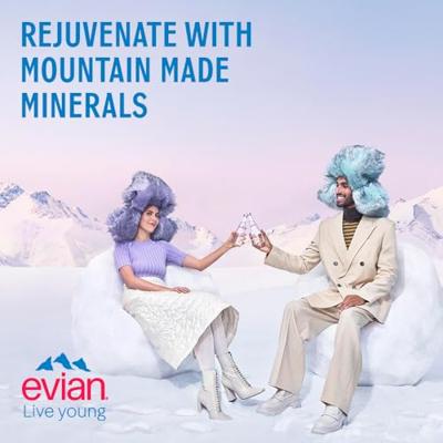 Evian mineraalwater glazen fles (12x75 cl)