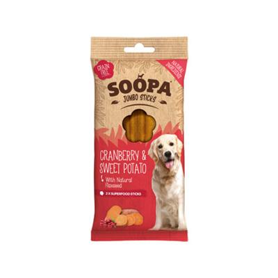 Soopa Jumbo Dental Sticks met cranberry & zoete aardappel voor de hond Per stuk