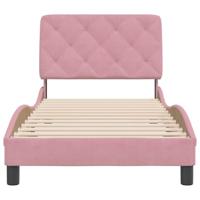 Bedframe zonder matras fluweel roze 90x190 cm - thumbnail