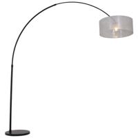 Steinhauer BooglampStresa zwart met zilver sizoflor kap - 9833ZW - thumbnail