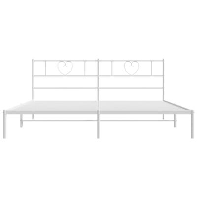 Bedframe met hoofdbord metaal wit 183x213 cm Bedframe met hoofdbord metaal wit 183x213 cm
