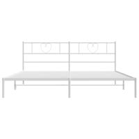 Bedframe met hoofdbord metaal wit 183x213 cm - thumbnail