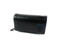 Grote dames portemonnee met dubbele klep en rits RFID zwart - thumbnail