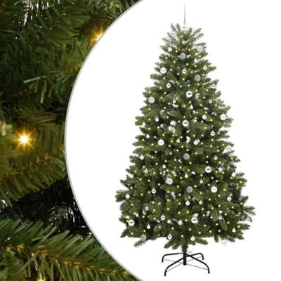 VidaXL Kunstkerstboom met 300 led groen 240 cm pvc en metaal