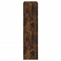 Hoge kast met deuren 68x37x142 cm bewerkt hout gerookt eiken - thumbnail