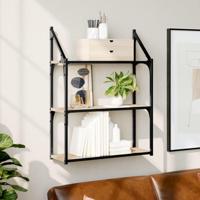 Wandrek 3-laags 60x21x78,5 cm bewerkt hout sonoma eikenkleurig - thumbnail