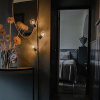 QAZQA Design vloerlamp zwart met goud 3-lichts verstelbaar - Mesh - thumbnail