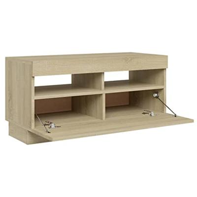 Tv-meubel met LED-verlichting 80x35x40 cm sonoma eikenkleurig