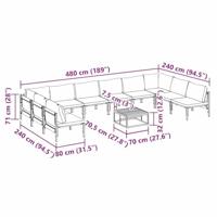 Tuinbankenset met kussen 11 pcs Zwart Staal - thumbnail