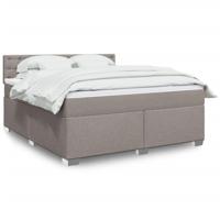 Boxspring met matras stof taupe 180x200 cm - thumbnail