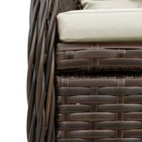 9-delige Tuinset met kussens poly rattan bruin - thumbnail