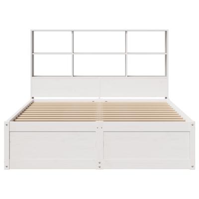 Bedframe zonder matras massief grenenhout wit 140x190 cm
