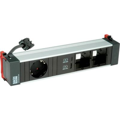 Bachmann 916.0572 Stekkerdoos Zwart, Aluminium Wieland stekker 1 stuk(s)