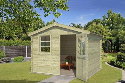 Blokhut Nina 275x230 Olijfgroen Geimpregneerd Outdoor Life - Outdoor life