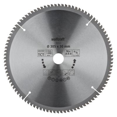 Wolfcraft Cirkelzaagblad voor Hout | Lila | Ø 305mm Asgat 30mm 96T - 6544000 Wolfcraft Cirkelzaagblad voor Hout | Lila | Ø 305mm Asgat 30mm 96T - 6544000