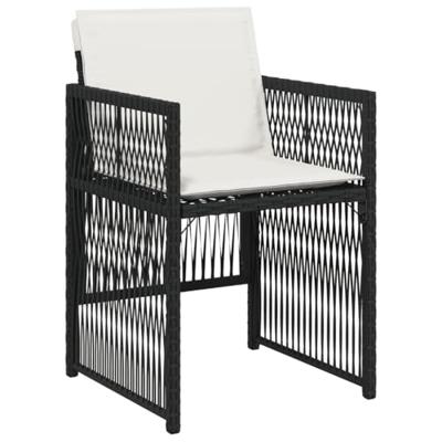 17-delige Tuinset met kussens poly rattan zwart